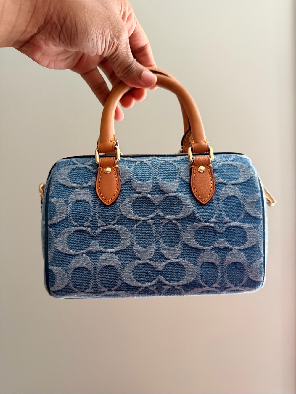 Never worn‼️Coach mini denim Rowan - Picture 4 of 7